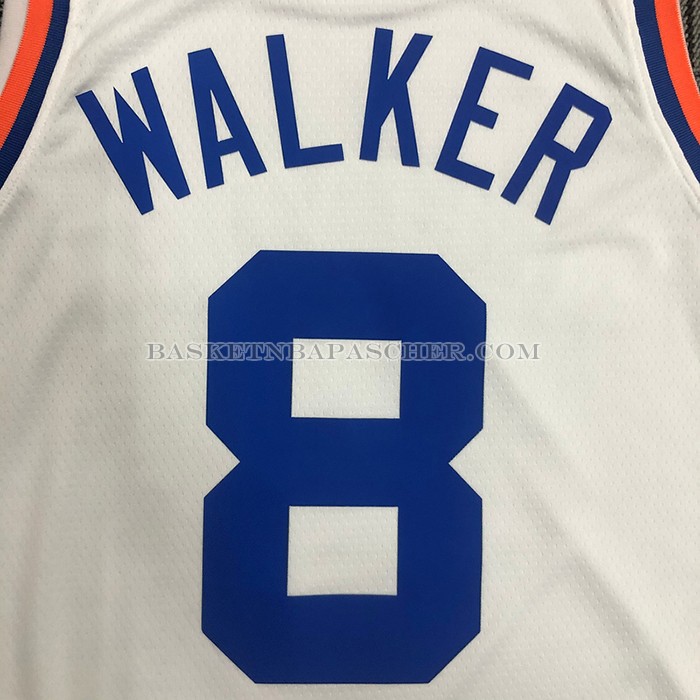 Maillot New York Knicks Kemba Walker NO 8 75th Anniversary Blanc